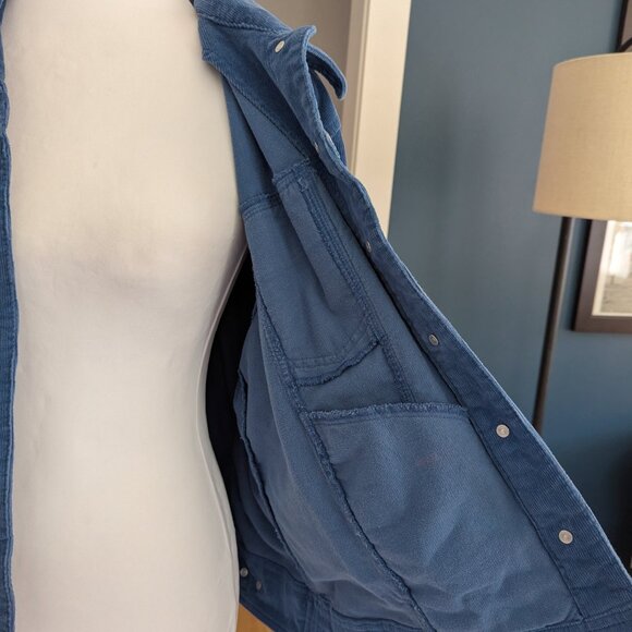 Blassport Women's Stretch Corduroy Jacket Size Large Blue - Picture 7 of 7